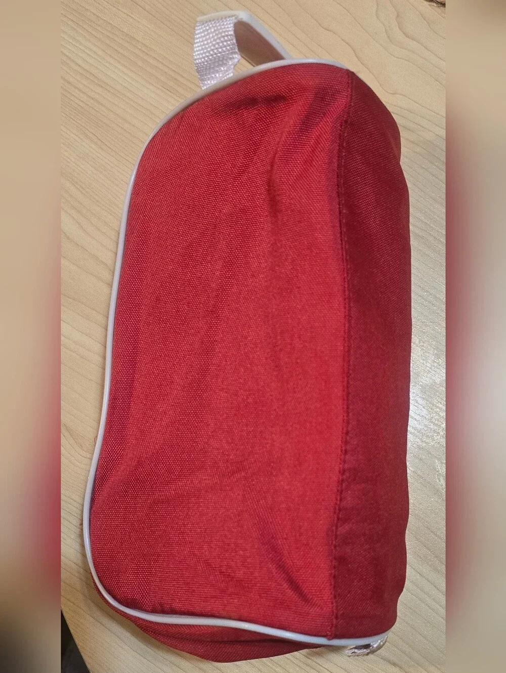 Old Spice Red Polyester  Travel Toiletry Shaving Bag White Trim  9.5x5x5 Zagwear